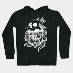 Skull and flower (white version) Hoodie